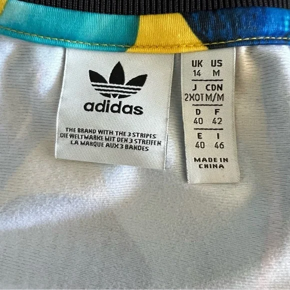 Adidas Tropical Leaf Print and Block-print Track Jacket Medium - Picture 3 of 3